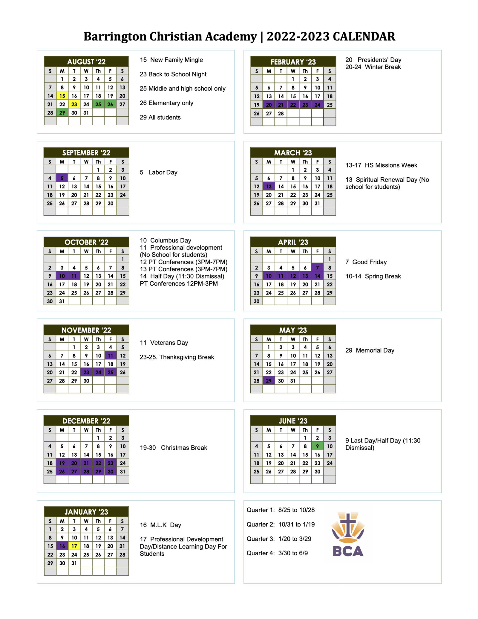 Bca Academic Calendar 2025 Esme Elisabetta